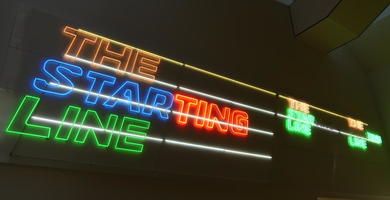 neon starting line