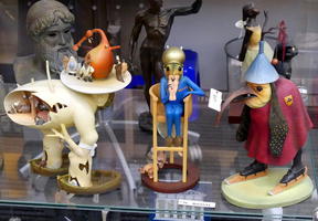 Toys based on figures from Bosch's “Garden of Earthly Delights”