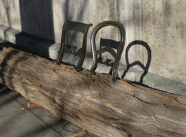 chair backs set into a log