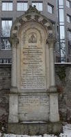 Grave marker with lots of fraktur engraving