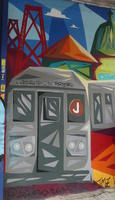 Gray “J” subway car