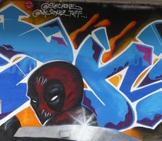 head/shoulder view of Deadpool (comic character)