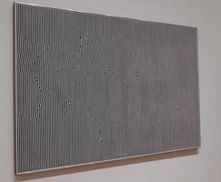 Striped “op art” painting