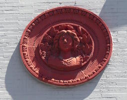 red terra cotta relief work