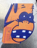 Orange ape face