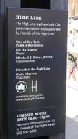 Sign at Highline entrance describing park.