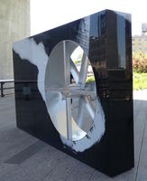 back view of wheel sculpture