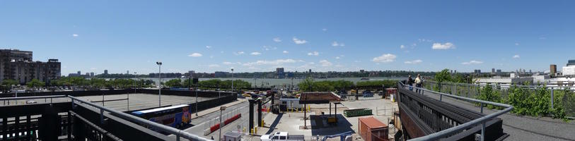 Panoramic view across river from Highline