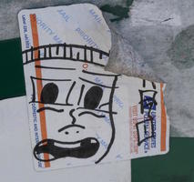 Sticker of face with shocked/anguished expression
