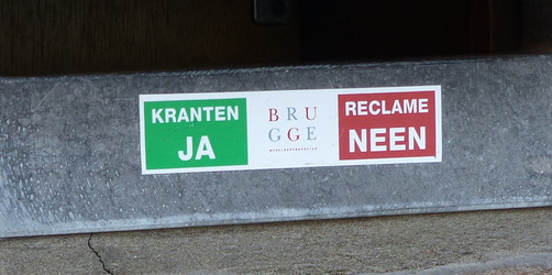 signage kranten ja reclame neen