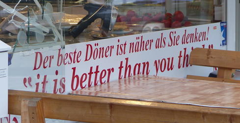 Sign at döner shop