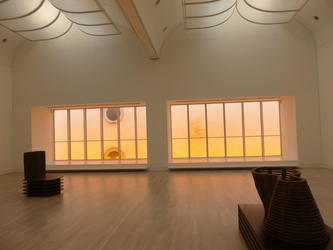 k20 room with funnel sculpture