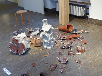broken pottery closeup