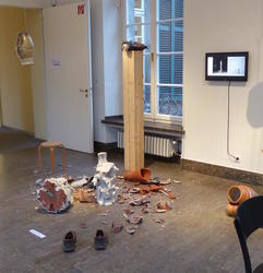 broken pottery installation