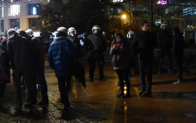 Police and demonstrators