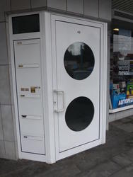 door with circular windows