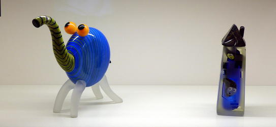 Abstract elephant-like glass piece