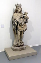 Madonna (wearing crown) holding child