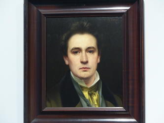 Highly realistic self-portrait of a painter