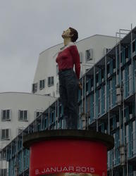 statue on kiosk