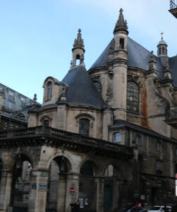 Old building with multiple towers.