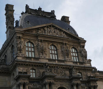 Building with many sculptures on it