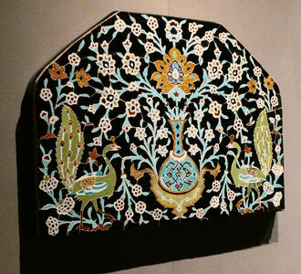 tablet with vase and flowers