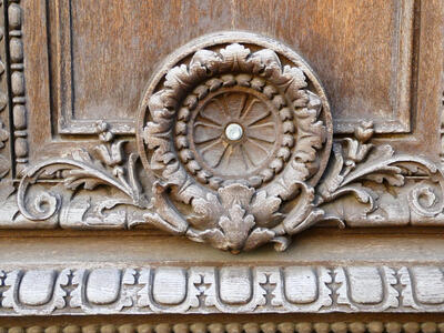 wood carving on door