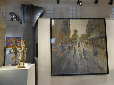 painting in store window