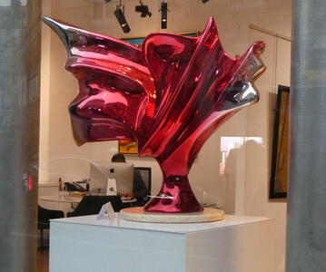 red glass artwork