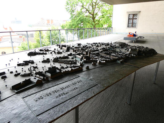 model of Linz before fire of 1800