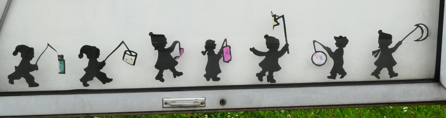 silhouettes on kids bulletin board