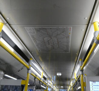 subway map on car ceiling
