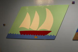 Ship with white sails: “The George Washington, circa 1776”