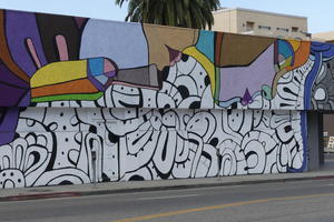 Abstract painting on side of building