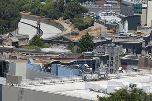 View of fake city sets
