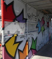 Abstract art on construction pass-through