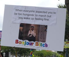When everyone expected you to be too hungover to march but you wake up feeling fine. Bonjour Bitch