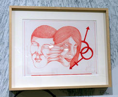 Two interlocked faces, one male and one female