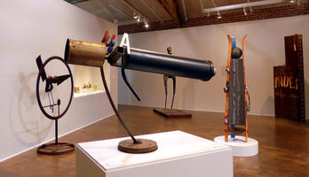 Various abstract metal sculptures
