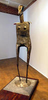 Abstract bronze sculpture of a woman