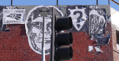 Various posters on wall
