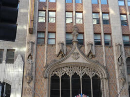 Fancy scrollwork on facade of United Artists theater