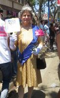 Man dressed as Queen Elizabeth II