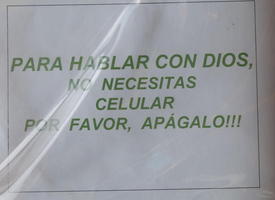 Sign at church telling people to turn off cell phones