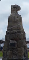 Inca-style sculpture at entrance to Larcomar