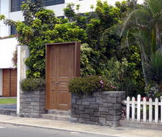 Door in frame without any walls or house.