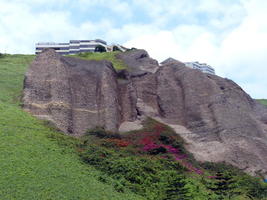 View up toward cliff top