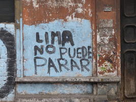 Graffiti on side of wall.