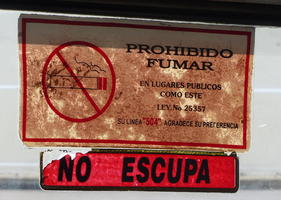 sign on bus